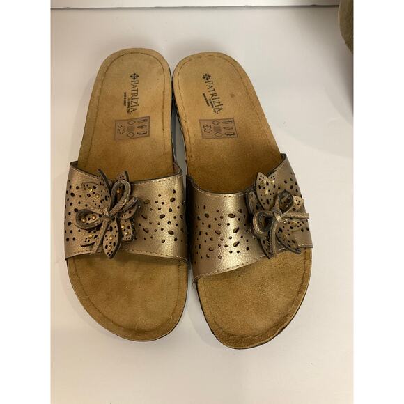 Patrizia Metallic Flower Slides 9m - Picture 1 of 6